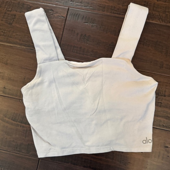ALO Yoga square neck sports bra cropped athletic athleisure tank grey size XS - Picture 7 of 7